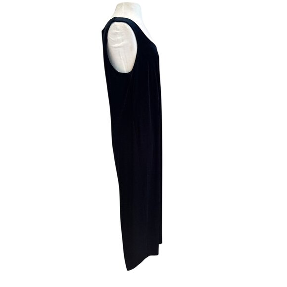 Fairy grunge Black Sleeveless Maxi Velvet Dress By Patra Woman Size 16 Polyester - Picture 4 of 9